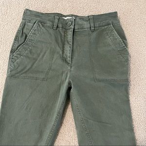 Loft army green cotton skinny pants, size 6